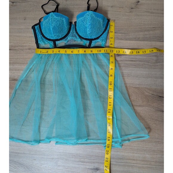 Victoria Secret Size 34C Babydoll Slip Dress Underwire Bra Y2K Gothic Burlesque - Picture 10 of 10